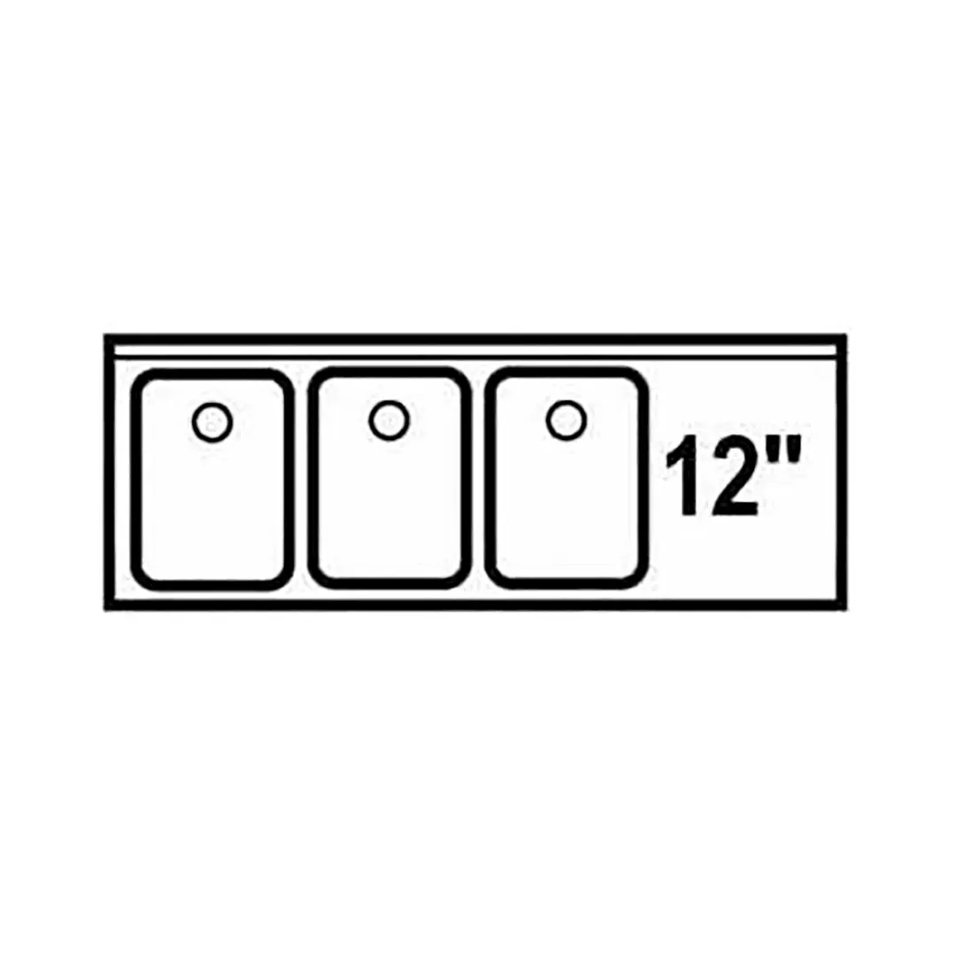 LaCrosse SD43L Underbar Sink Units, 3 Compartment with Right Drainboard