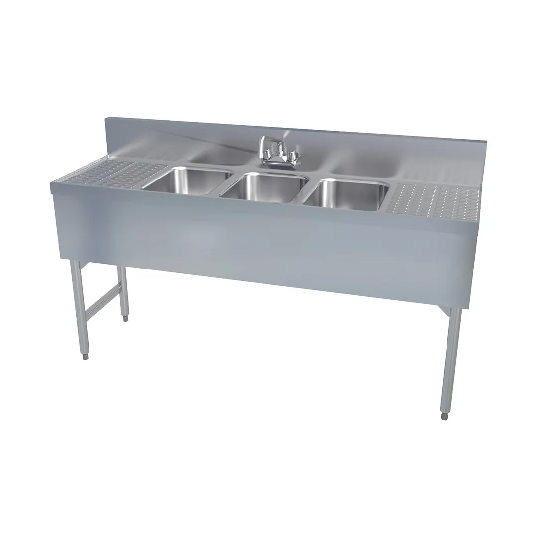 LaCrosse SD53C Underbar Sink Units, 3 Compartment with 2 Drainboards