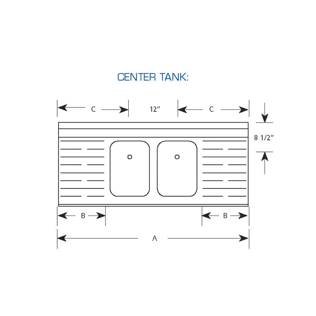 LaCrosse SK42C Underbar Sink Units, 2 Compartment with 2 Drainboards