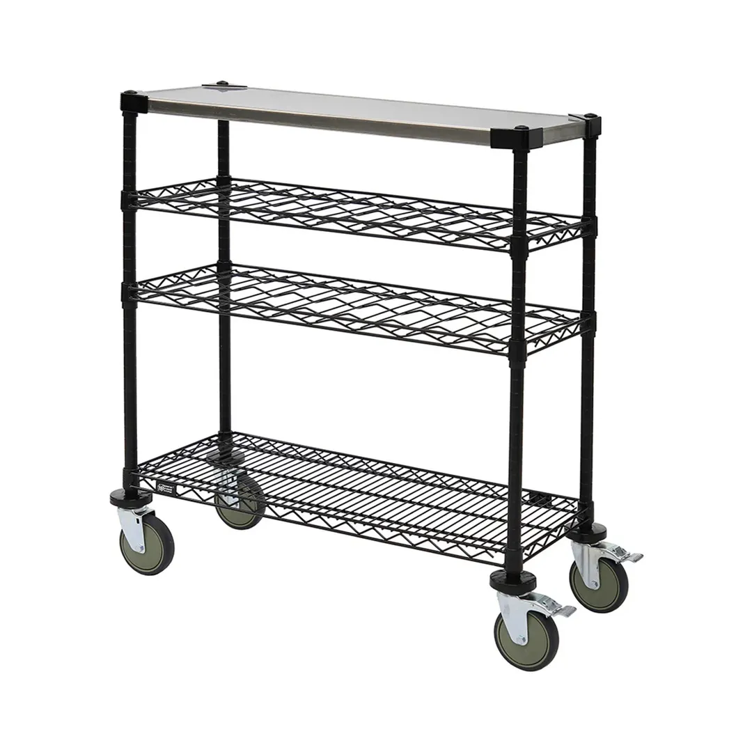 Quantum WRC-1448WSBK-1SS Wine Display / Worktable Cart - 48"W X 14"D X 40"H