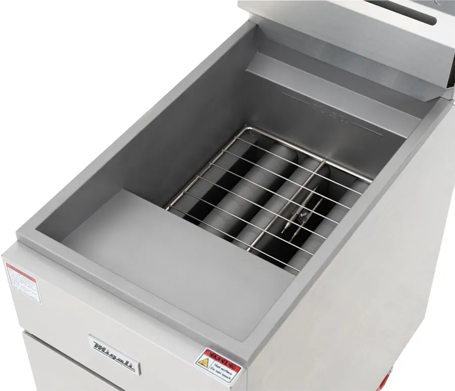 Migali C-F35-NG 15" Floor Model Natural Gas Full Pot Fryer w/ 35 lbs, 3 Burners, 60.000 BTU