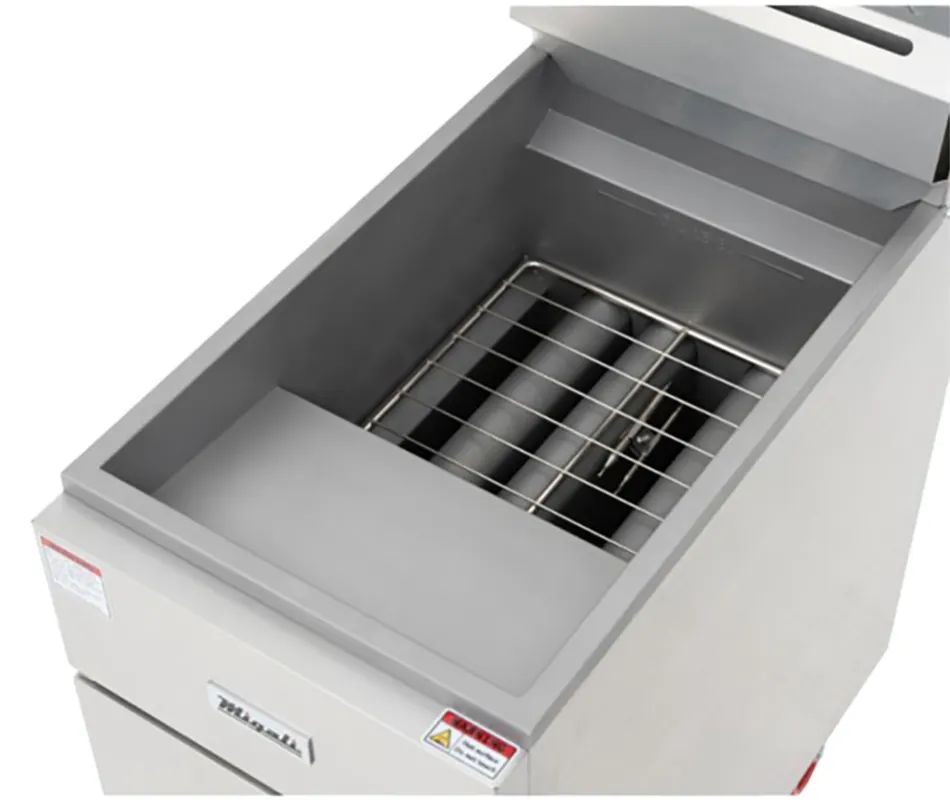 Migali C-F40-NG 15" Floor Model Natural Gas Full Pot Fryer w/ 40 lbs, 3 Burners, 102.000 BTU