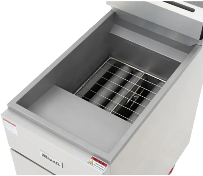 Migali C-F50-LP 15" Floor Model LP Gas Full Pot Fryer w/ 50 lbs, 4 Burners, 120.000 BTU