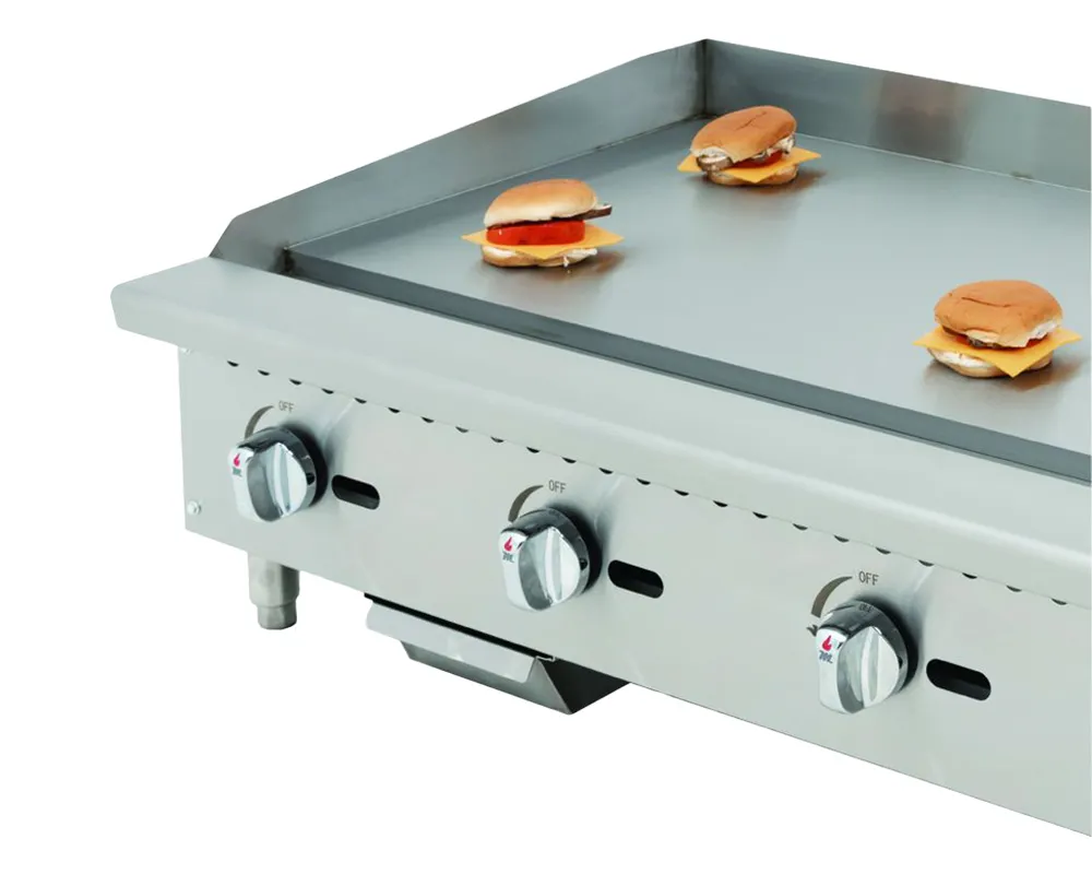 Migali C-G36 36" Countertop Manual Gas Griddle, 3/4" Smooth Steel Plate, 90.000 BTU