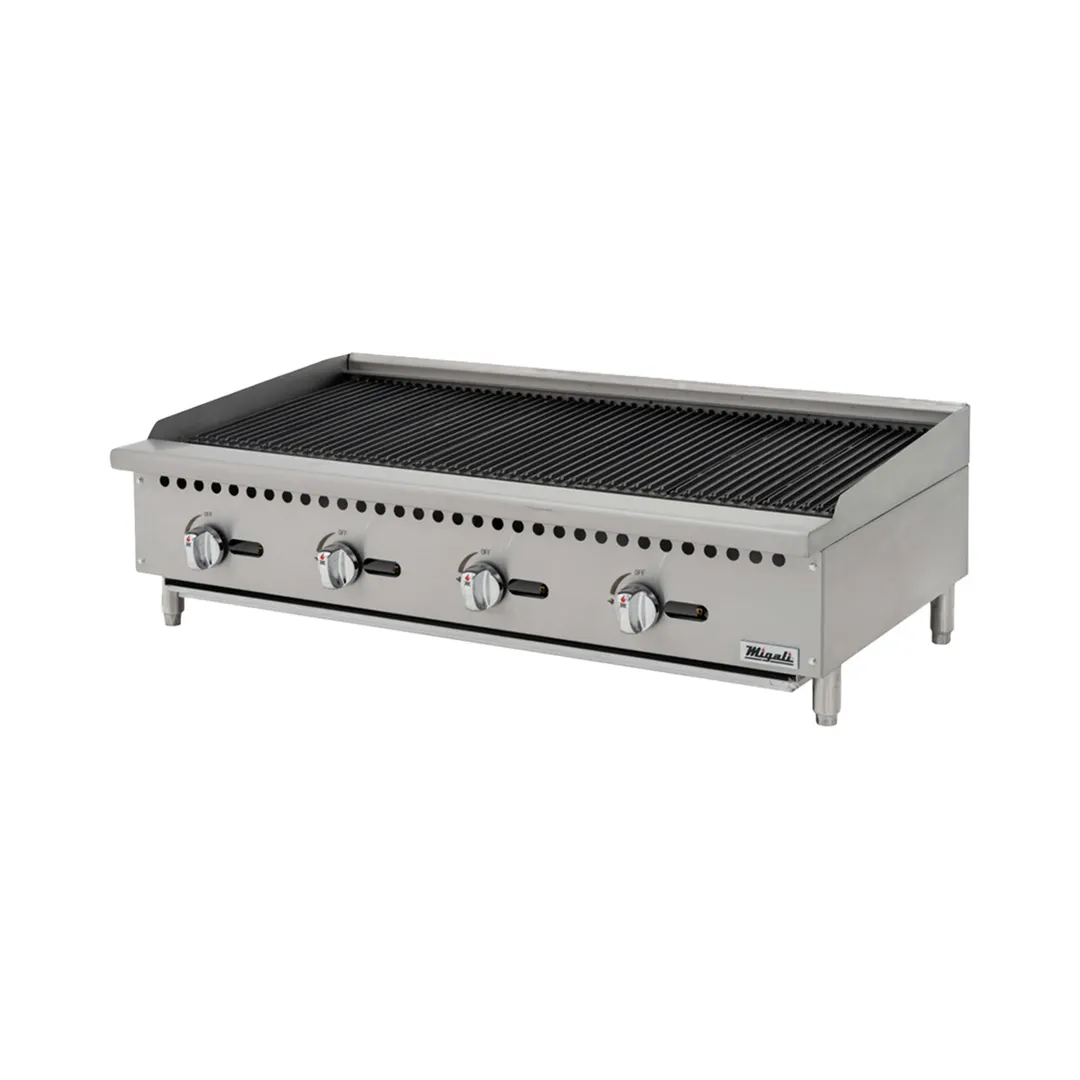 Migali C-RB48 48" Countertop Gas Radiant Charbroiler w/ (4) Burners, 140.000 BTU