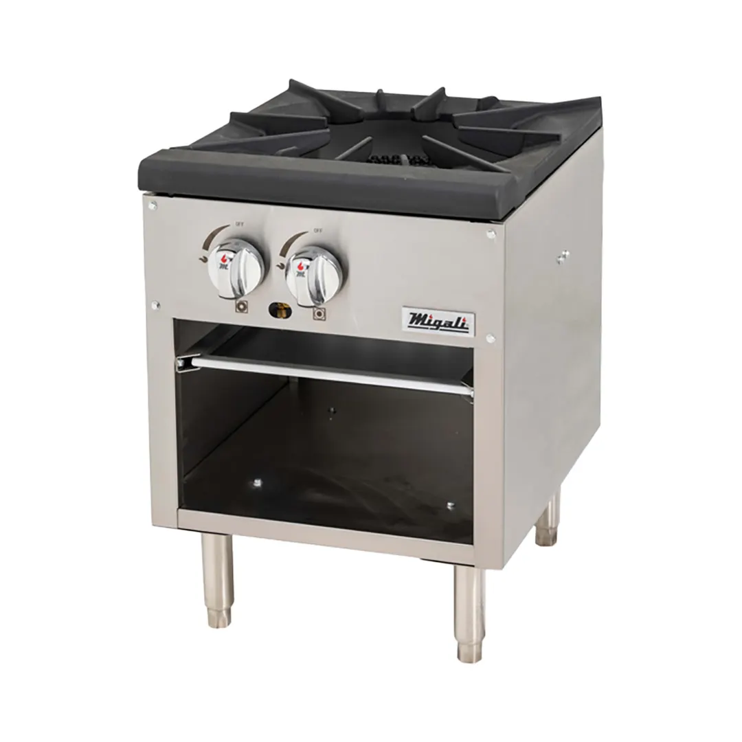 Migali C-SPS-1-18 18" Natural Gas Stock Pot Range w/ (1) Two Ring Burner, 80.000 BTU
