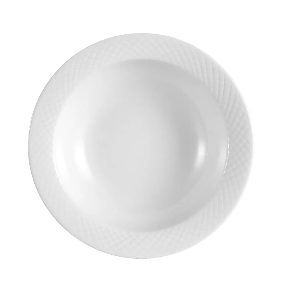 CACChina BST-10 Boston Grapefruit Bowl, 8 Oz., 6-1/2" x 1/2", Round Porcelain, Super White - Dozen