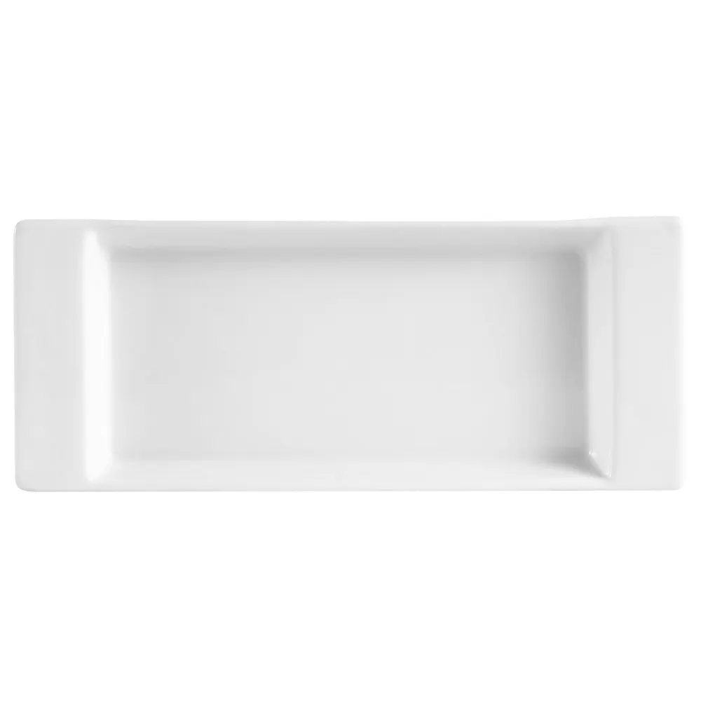 CAC China F-2S Fortune Tray, 8-3/4"L x 3-1/2"W x 3/4"H, Porcelain White, Dishwasher Safe - Dozen