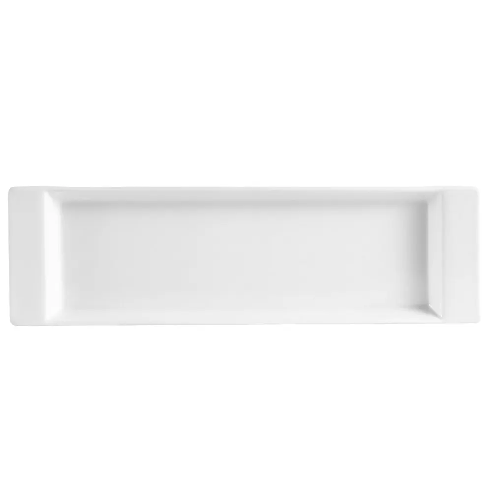 CAC China F-3S Fortune Tray 12" L x 3-1/2" W x 3/4" H White Dishwasher/Oven/Microwave Safe - Dozen
