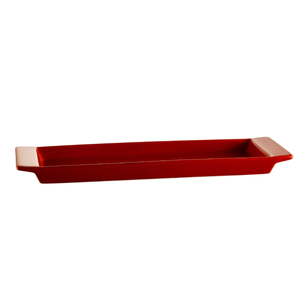 CAC China F-3S-R Fortune Tray – 12" L x 3-1/2" W x 3/4" H, Red Porcelain, Dishwasher Safe – 1 Dozen