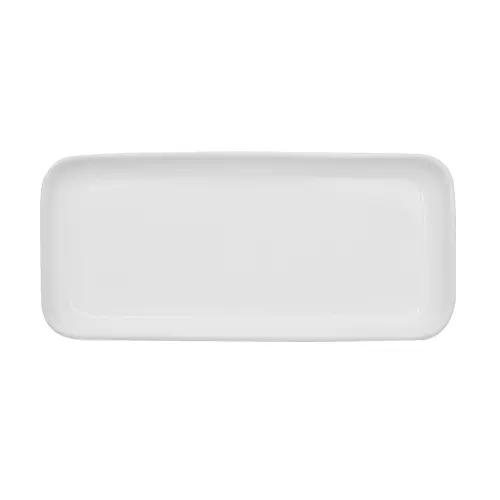 CAC China F-RT8 Fortune Tray, 7-3/4"L x 3-1/2"W x 7/8"H, Porcelain White, Dishwasher Safe - Dozen