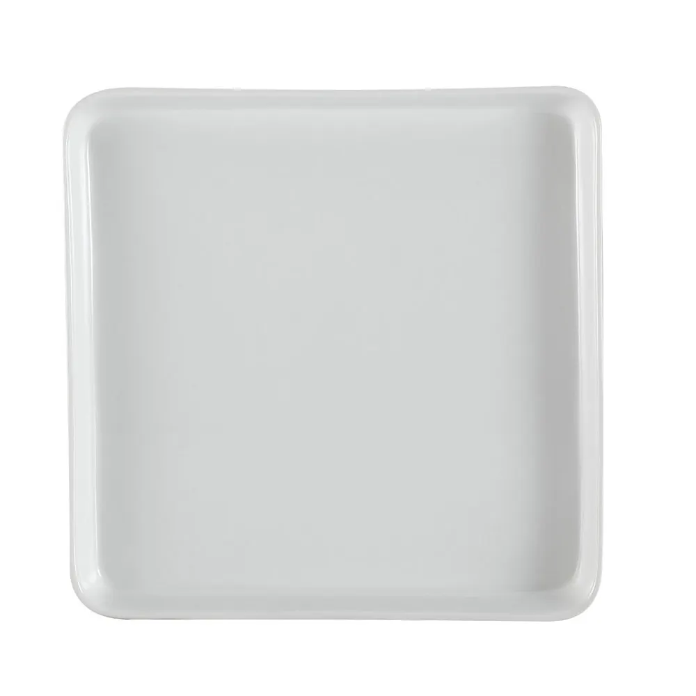 CACChina F-ST9 Fortune Tray, 9-1/2" x 9-1/2" x 1-1/8", Porcelain, White, Dishwasher Safe - Dozen