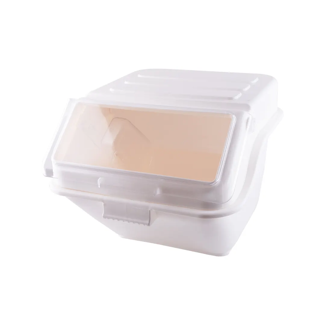 CAC China IBIN-13 Ingredient Bin 12.6‑Gallon (200 Cups) Window, Top Load, PP, Hinged Lid - Set