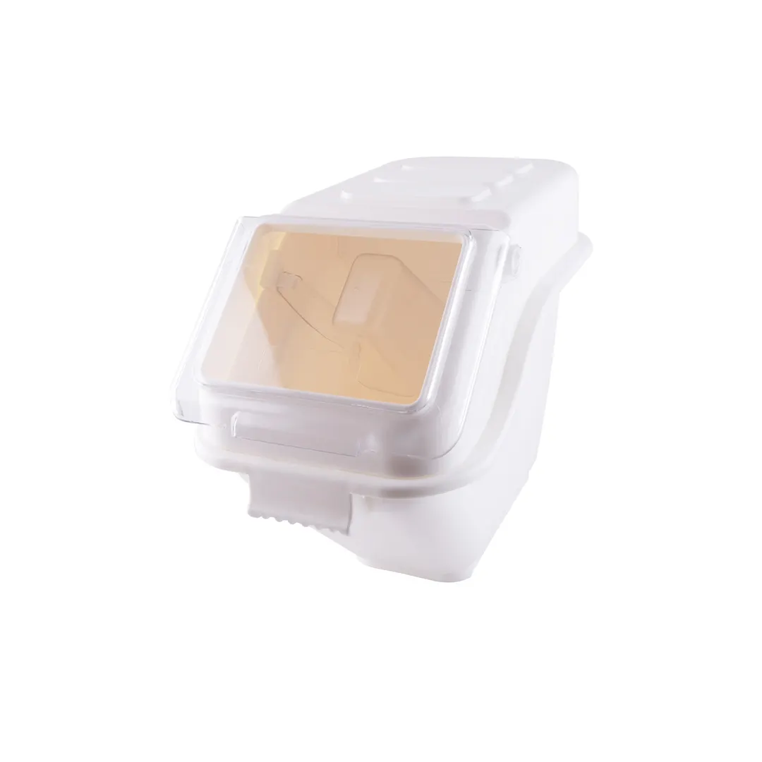 CACChina IBIN-6 Bin 6.3‑Gallon (100 Cups) Clear Front/Perm Label/Top Load/Stk PP Tub Hinged Lid- Set