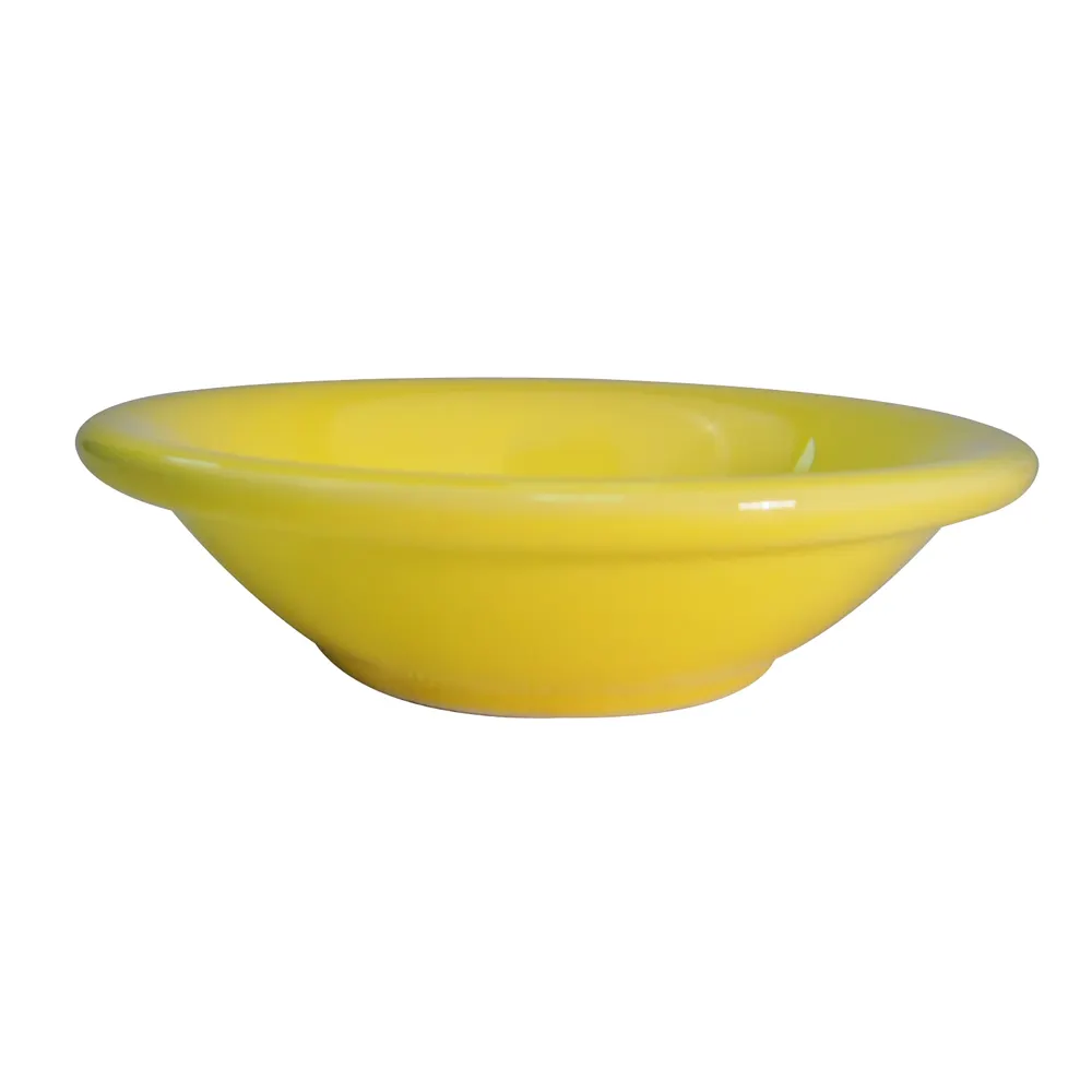 CAC China LV-11-Y Las Vegas Fruit Dish, 4-3/4" Round, 4 Oz, Yellow Ceramic, 4-3/4" Dia. 1" H, 1 Dozen