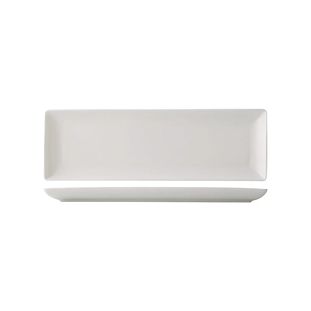 CAC China VCT-413 Victoria Tray, Rectangular 11½" L x 3⅞" W x ¾" H Porcelain Bone White - Dozen