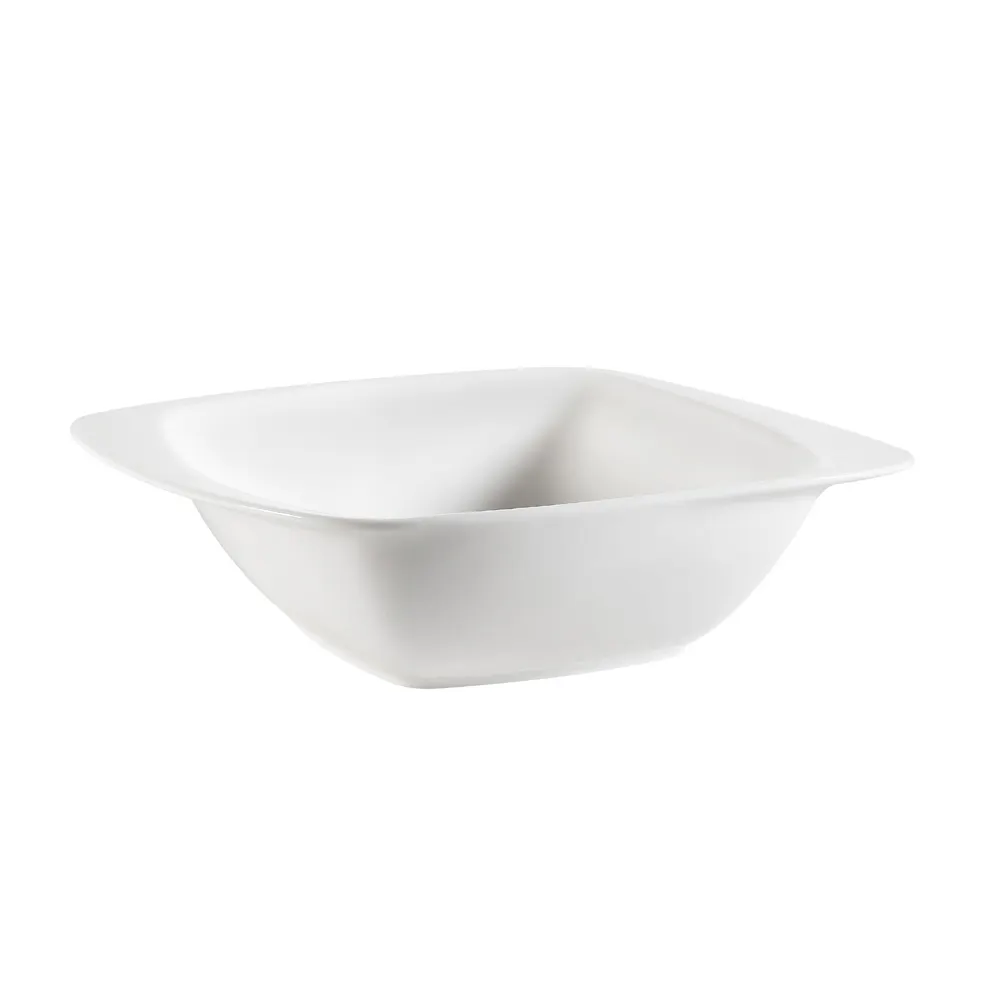 CACChina WH-B6 White Square Porcelain Bowl, 6 Oz., 6"L x 5"W x 1-3/4"H, Dishwasher Oven Safe - Dozen