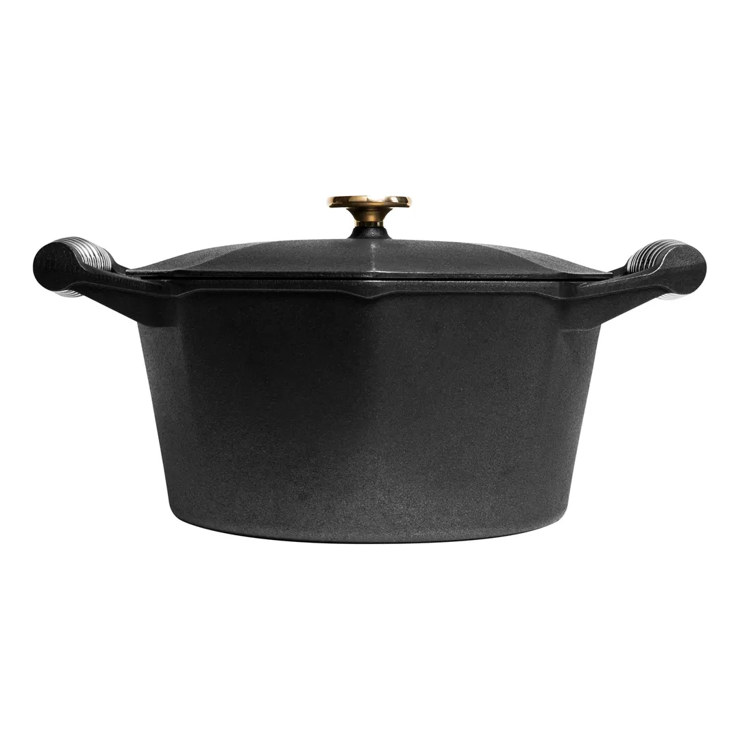 Lodge DL3-10001 Finex Dutch Oven - 5-6 Qt, 10" Cast Iron, Black, Octagonal, Handles, Induction Ready
