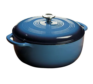 Lodge EC7D33 Dutch Oven, 7.5‑Qt, 12" Round, Blue Enameled Cast Iron, Induction, 500°F Oven Safe