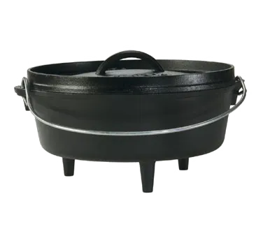Lodge L10CO3 Camp Dutch Oven – 4 Qt, 11" Dia x 6.8" H, Black Cast Iron Lid, Fire Safe