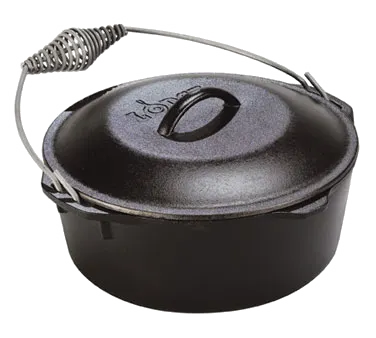 Lodge L8DO3 Dutch Oven – 5 Qt, 11-4/5" Dia X 5-2/5" H, Cast Iron, Handle, Induction, Made In USA