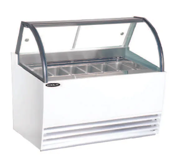 Kool-It KGC-12C 63" Gelato Dipping Cabinet w/ Curved Sneeze Guard