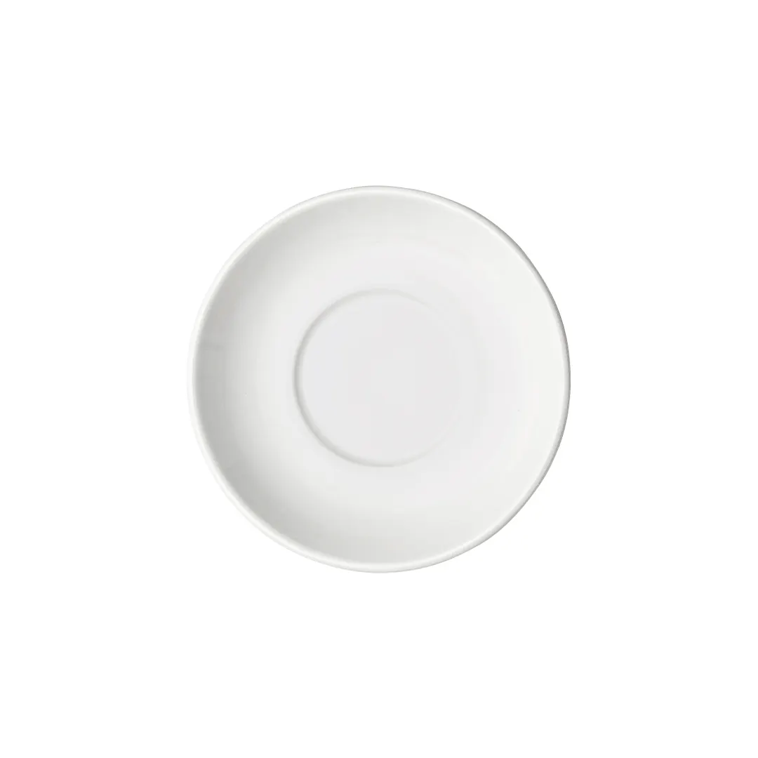 Winco BSC-4 Birkhall Round Porcelain Saucer, 4" Diameter, White, Rolled Edge - 1 Dozen