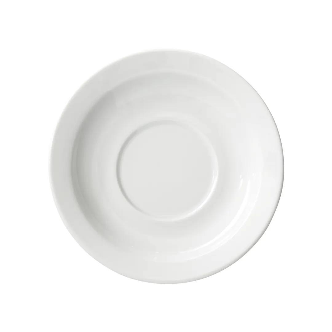Winco BSR-558NR Birkhall Porcelain Saucer, 5-5/8" Dia x 3/4" H, White Round Narrow Rim, 1 Dozen