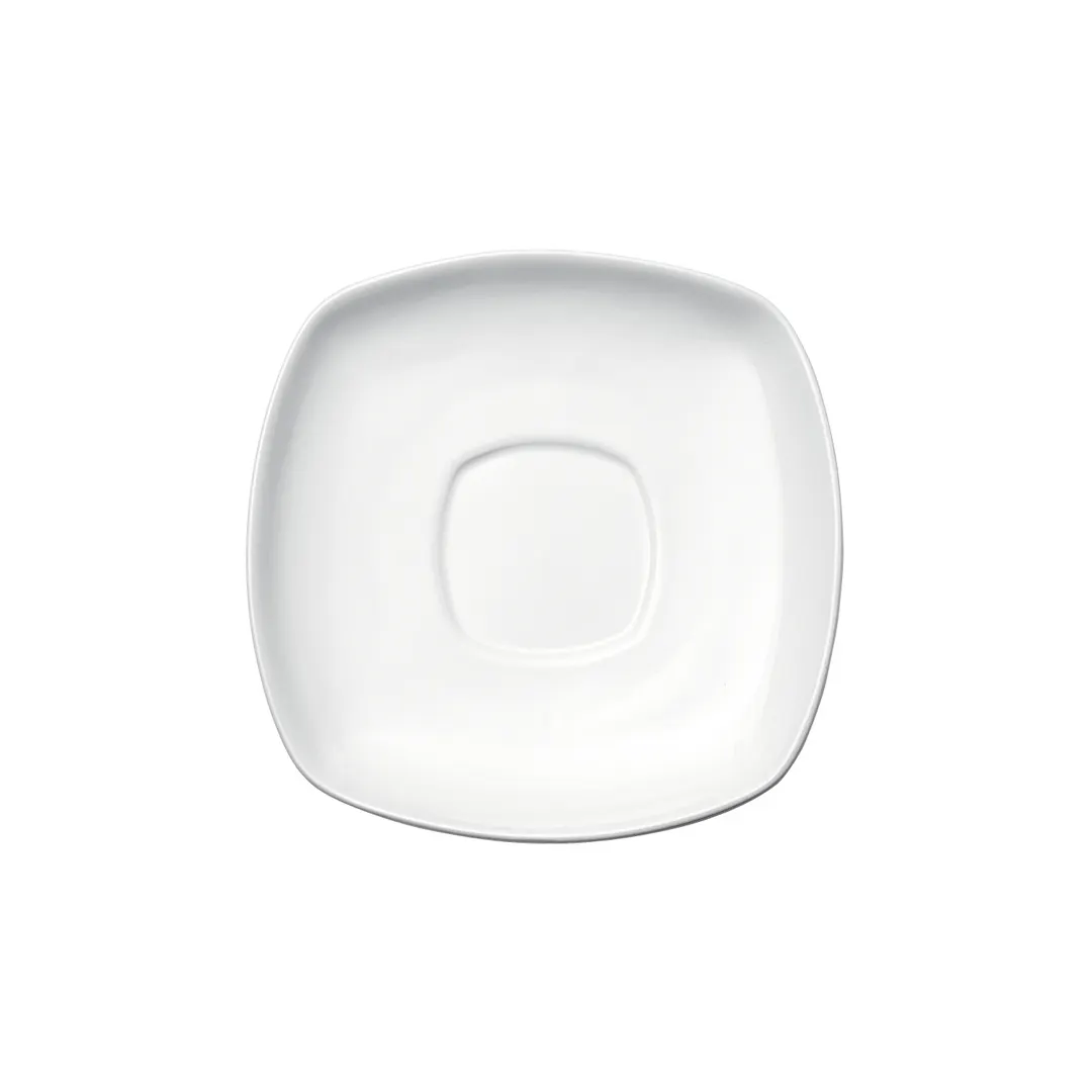 Winco RSS-6 Royalsquare Square Porcelain Saucer, 6" Dia x 3/4" H, White Finish, Dinnerware, 1 Dozen
