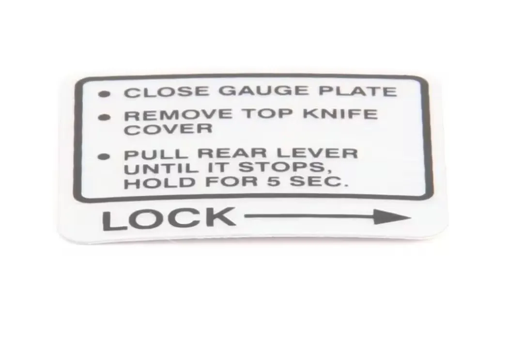 Alfa International H-239 Instruction Label for Hobart 2000 Series Slicers, Model 00-437239