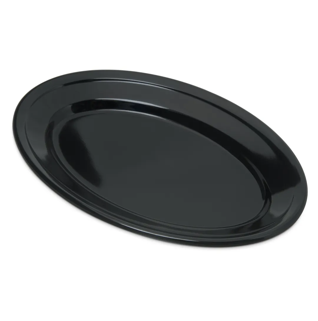 Carlisle 4356303 Dallas Ware Oval Platter, 9-1/4" x 6-1/4", Black Melamine, Dishwasher Safe, BPA‑Free