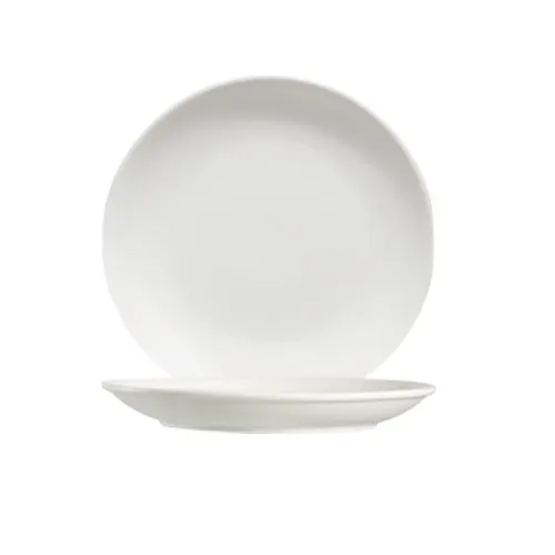 CAC China 101-25C Lincoln Bone White 14" 1-3/8" H Round Coupe Porcelain Plate, Dishwasher Safe