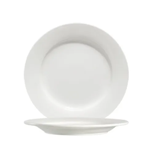 CAC China 101-9 Lincoln Plate – 9-1/4" Porcelain Bone White, Rolled Edge, Dishwasher Safe – 1 Dozen