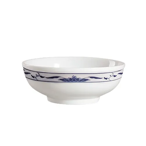 CAC China 103-MB7 Blue Lotus Soup Bowl, 36 Oz., 7-1/4" Dia. x 3" H, Porcelain, Blue/Bone White- 1 Dozen