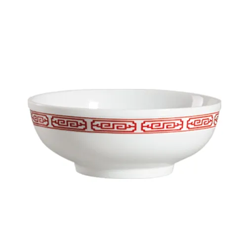 CAC China 105-MB8 Red Gate Soup Bowl 48 oz 8-1/4" dia. x 3-1/4" h Porcelain Red/Bone White - Dozen