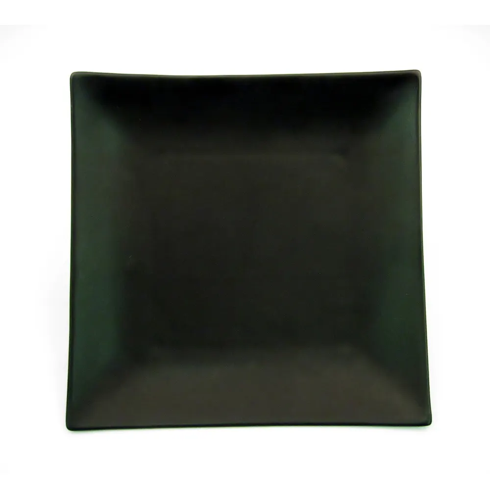CAC China 6-S16-BLK Plate, 10" x 10" x 1½" Ceramic, Black Glaze, Dishwasher Safe - Dozen