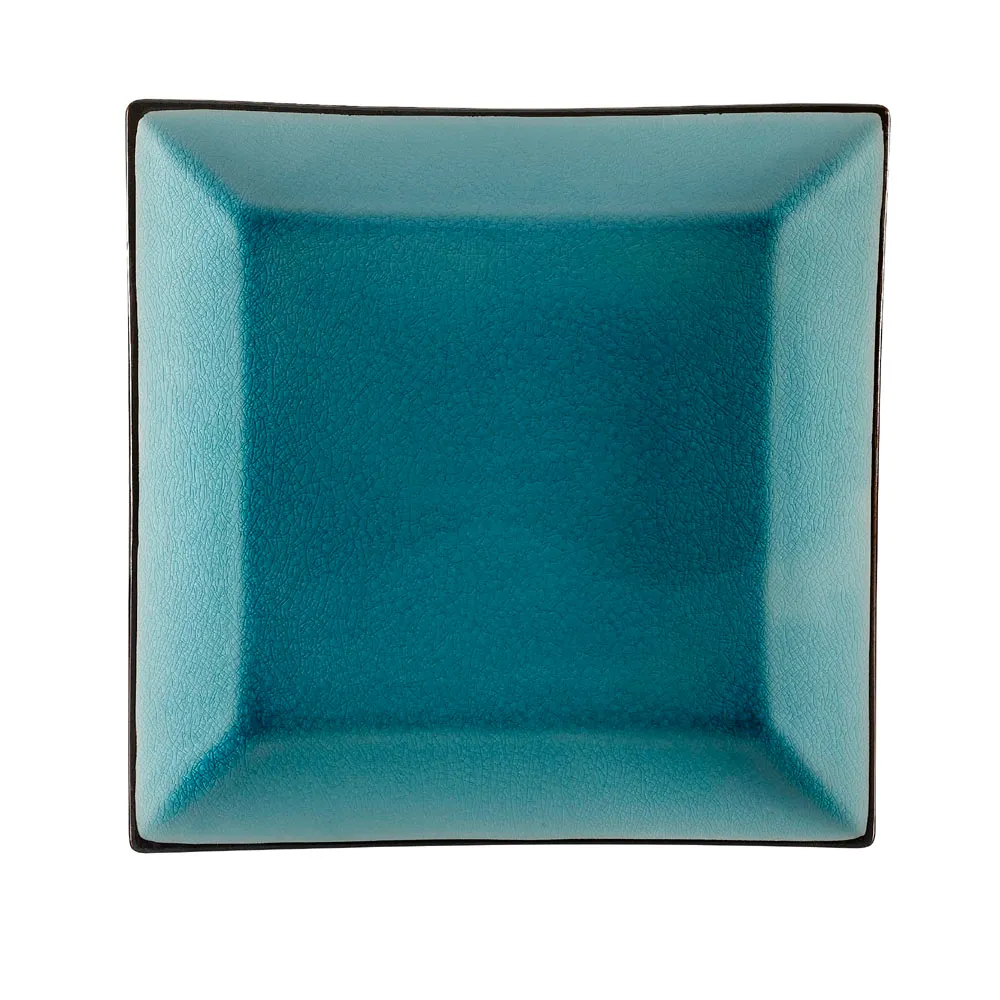 CACChina 6-S16-BLU - Square Blue Stoneware Plate, 10" x 10" x 1.5" Dishwasher Safe - Dozen