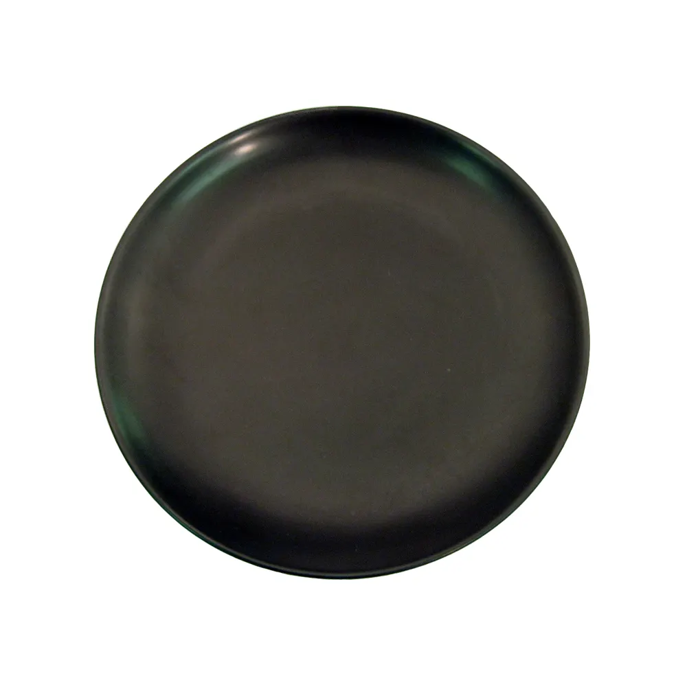 CAC China 666-21-BLK Plate, 12" Dia. x 1-1/2" H, Round Coupe Rim, Stoneware, Black Glaze - Dozen