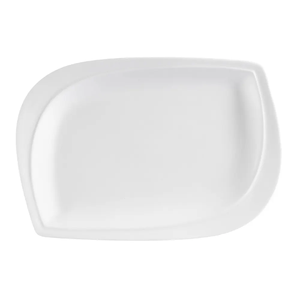 CAC China ASP-12 Aspen Tree Platter, 10" L x 7" W x 0.75" H, Rectangular, Porcelain, Bone, 1 Dozen