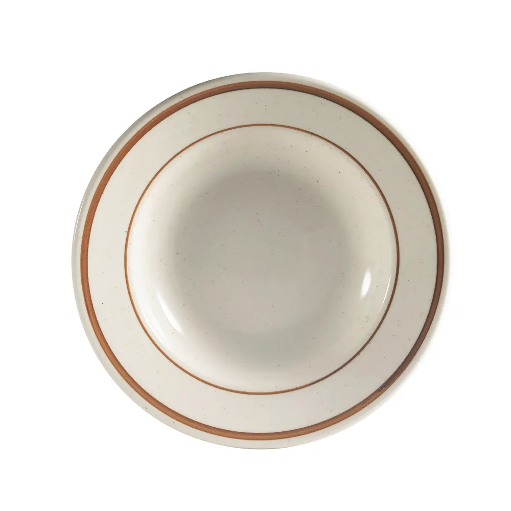 CAC China AZ-3 Arizona Soup Plate, 10 Oz, 9" Dia, Brown Speckled, Ceramic, Dishwasher Safe, 1 Dozen