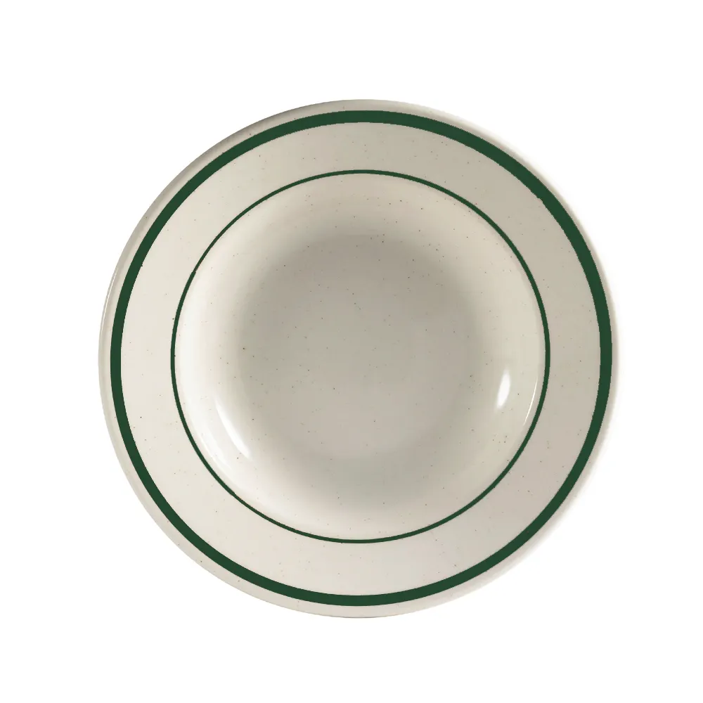 CAC China CES-3 Emerald Soup Plate, 9" dia. 2" H, 10 oz, Stoneware, Dishwasher Safe - Dozen