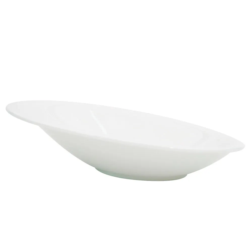 CAC China COL-26 - Bone White Porcelain Oval Bowl, 16oz, 10-1/2" L x 7" W x 3" H, 1 Dozen