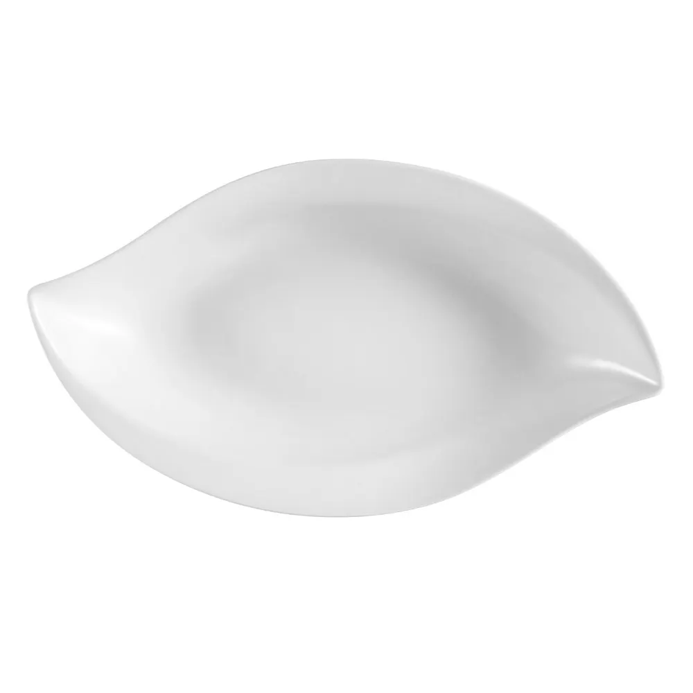 CAC China COL-W13 - 12oz Boat Porcelain Bowl, 11" L x 6" W x 1-1/2" H, Dishwasher Safe - Dozen