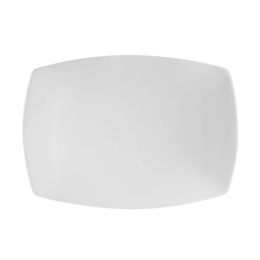 CAC China COP-RT51 - White Porcelain Rectangular Coupe Platter, 14½" L x 9¾" W x 1¼" H - Dozen