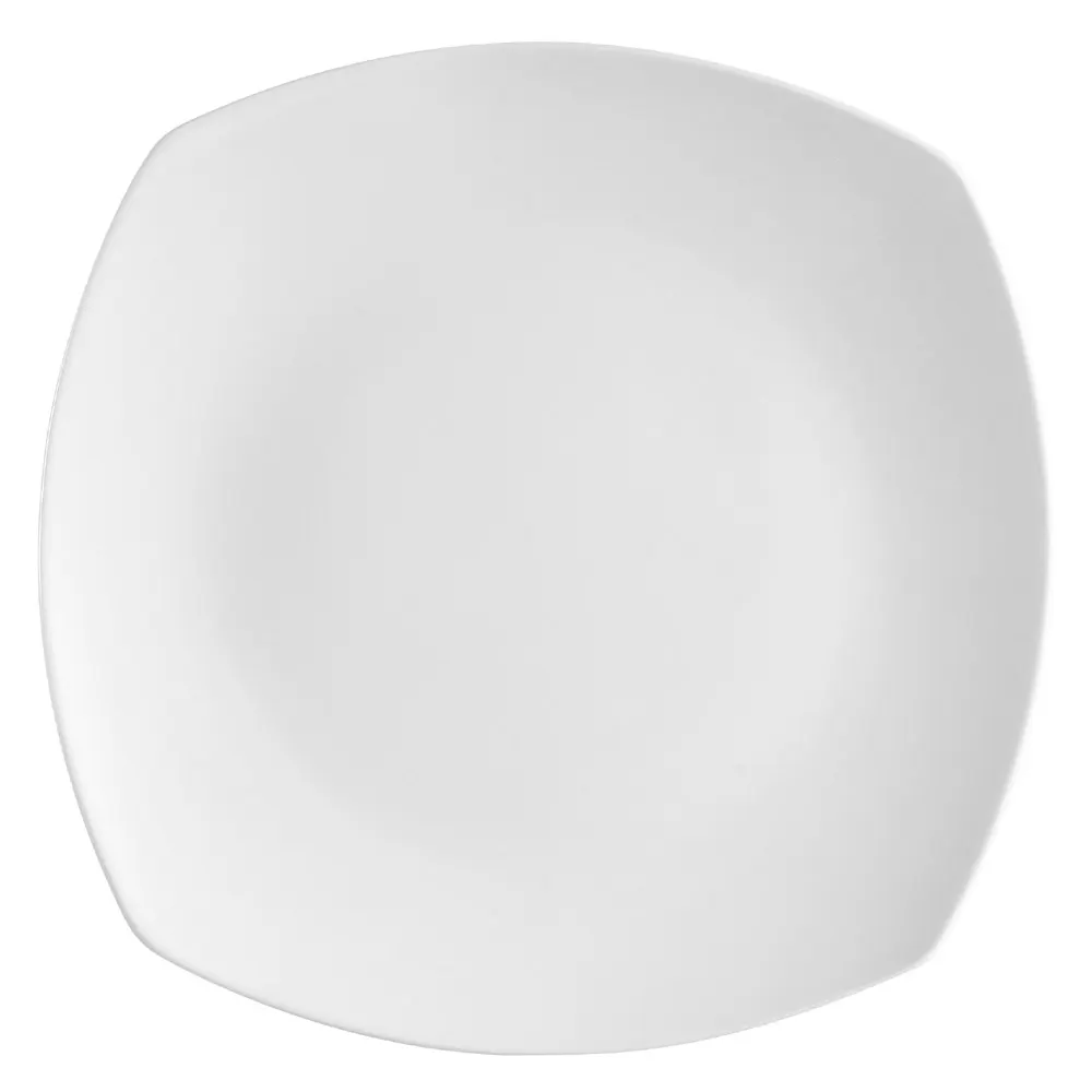 CACChina COP-SQ20 - White Porcelain Square Coupe Rim Plate, 11-1/4" Sq, Microwave Safe - Dozen
