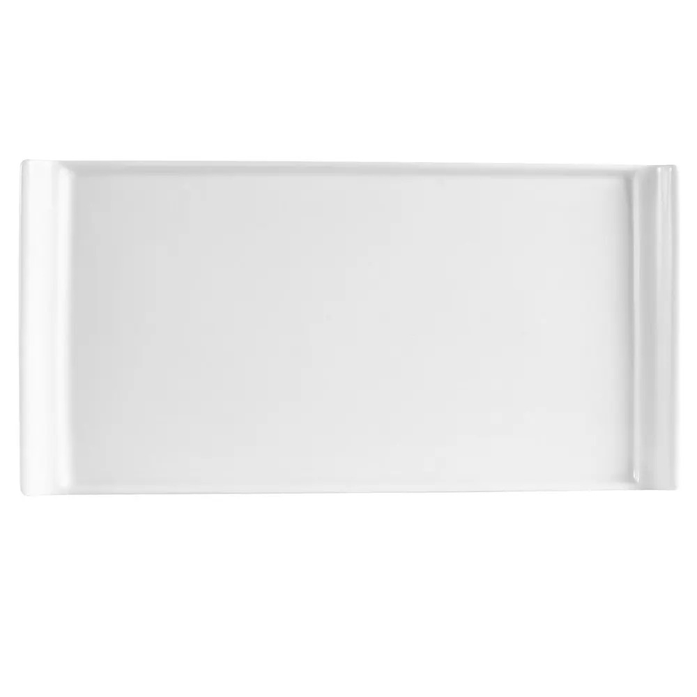 CAC China DYN-30 Dynasty Platter 5"L x 2-7/8"W x 1/2"H Porcelain Bone White Dishwasher - Dozen