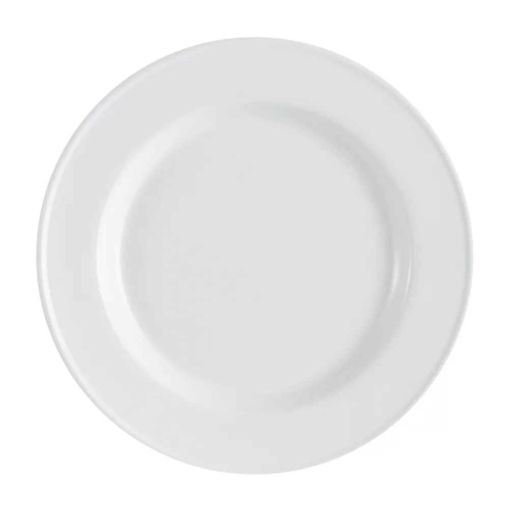 CACChina EVT-5 Everest Plate, 5-1/2" x 1/2" White Porcelain, Dishwasher/Oven/Microwave Safe - Dozen