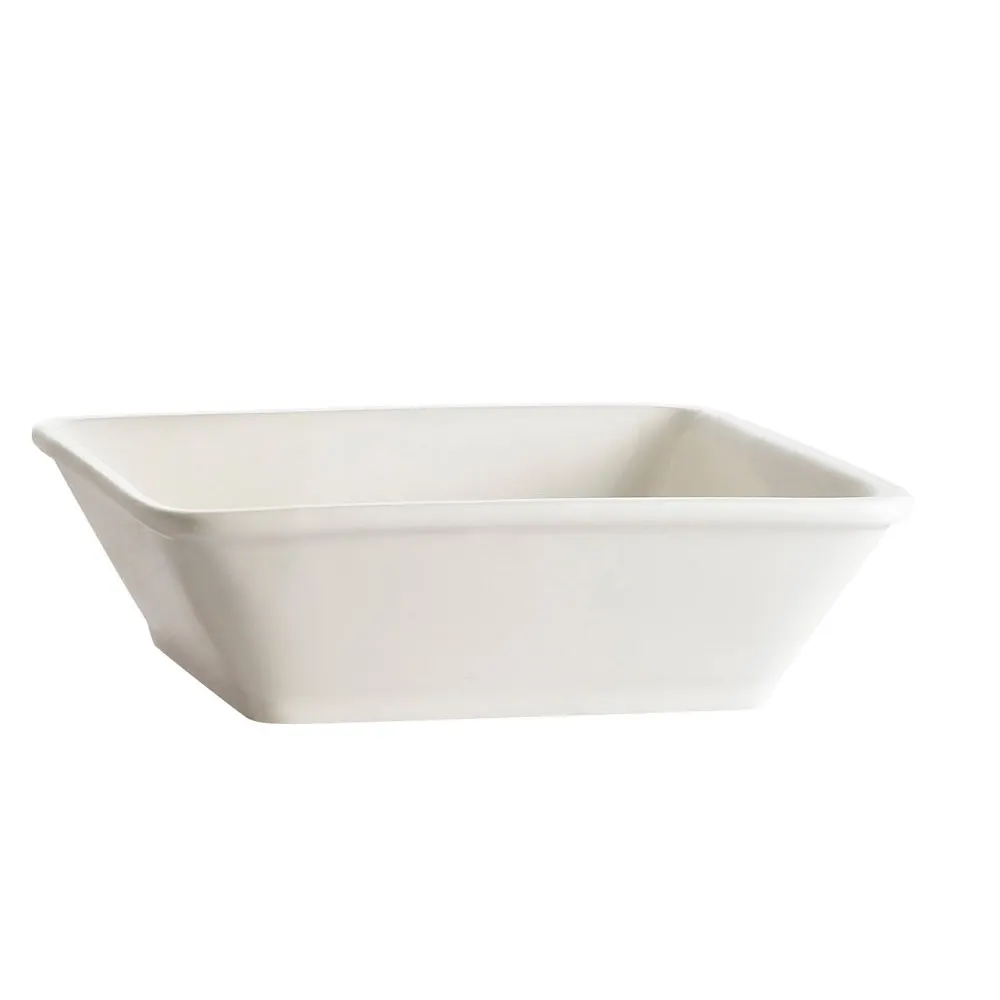 CAC China F-CB6 Paris-French Bowl, 10oz, 5"L x 5"W x 1-1/2"H SquareDeep Porcelain Bone White 1 Dozen
