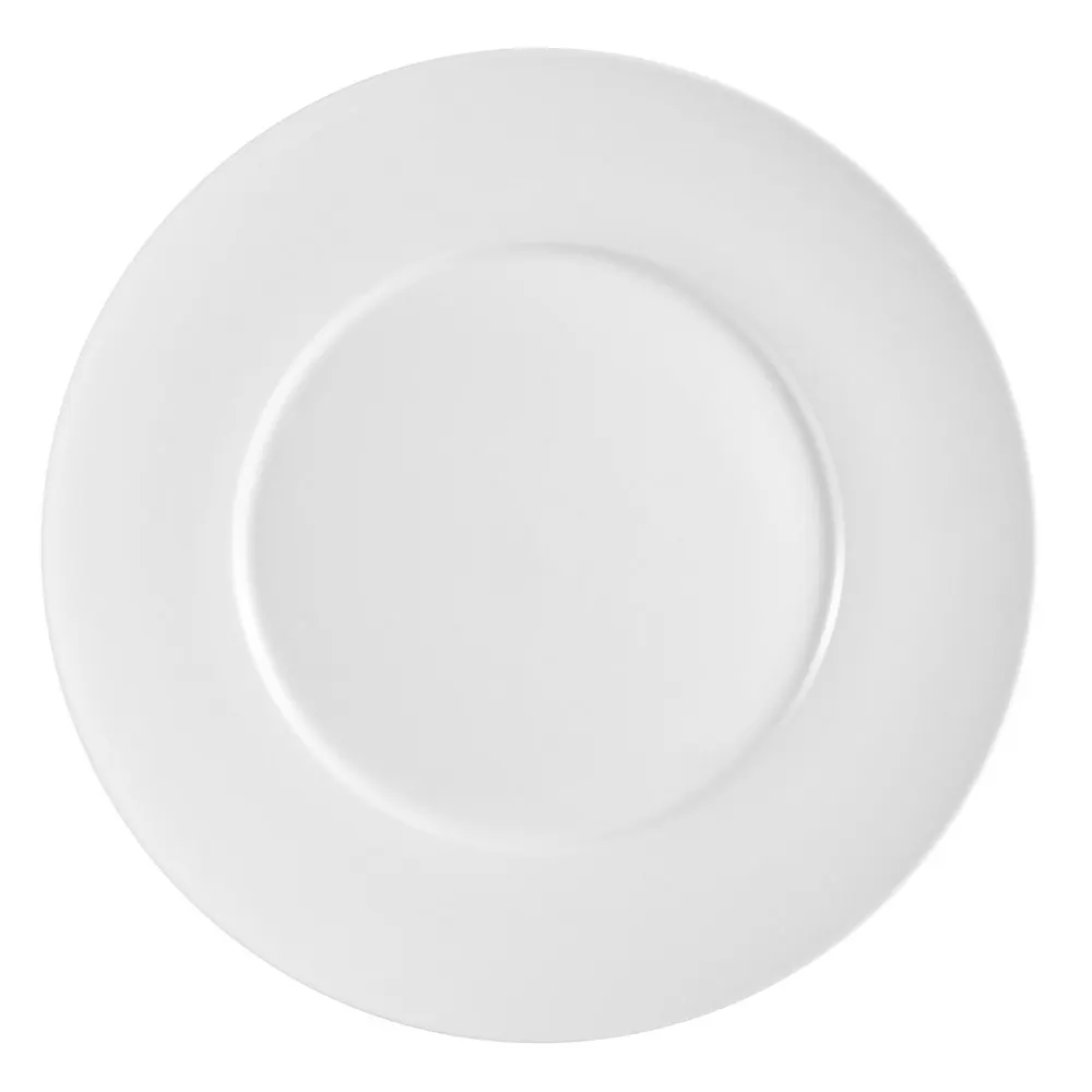 CACChina FDP-20 Paris-French Plate, 11" Dia x 1" H, Flat Porcelain, Bone White, Safe - Dozen