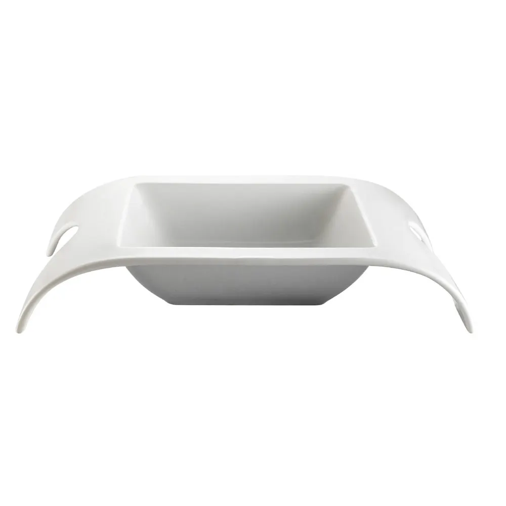 CACChina FSB-120 Bridge Serving Bowl, 13" L x 10-1/4" W x 2-1/4" H, 40 oz, Porcelain, Super White